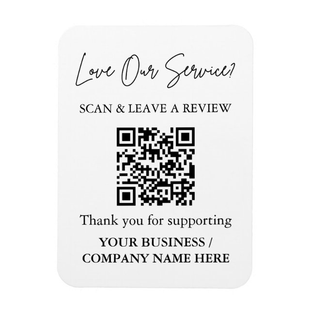 Scan to Review QR Code Magnet for Business (Vertical)