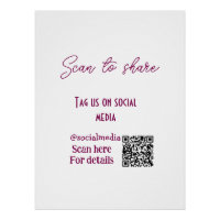 Scan to share tag us on social media QR code simpl