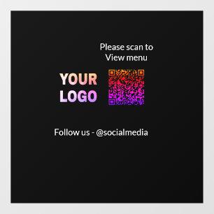 Scan to view menu resturant hotel QR Add logo text