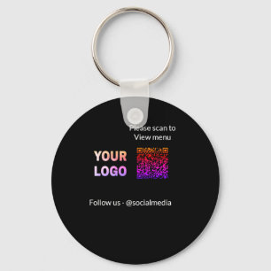Scan to view menu resturant hotel QR Add logo text Key Ring