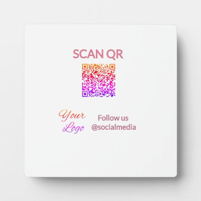 Scan to view menu resturant hotel QR Add logo text Plaque (Front)