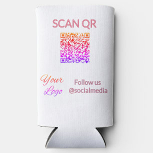 Scan to view menu resturant hotel QR Add logo text Seltzer Can Cooler