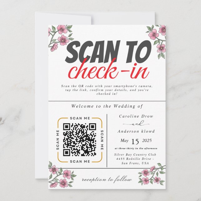 Scan to View Our Wedding Invitation Video (Front)