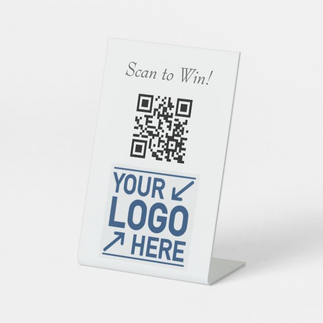 Scan to Win QR Tabletop Sign - fully customisable (Front)