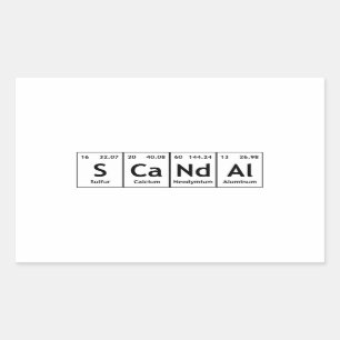 SCaNdAl Periodic Table Elements Word Chemistry Rectangular Sticker