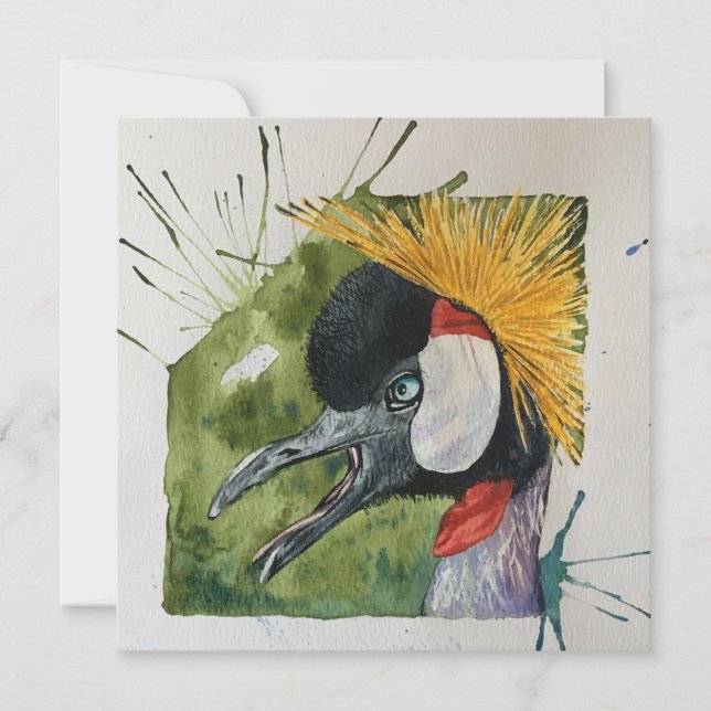 Scandalised Crane postcard style notecard (Front)