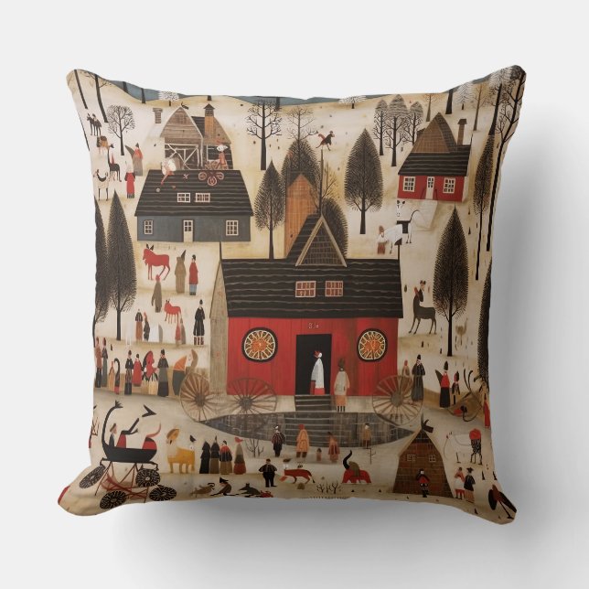 Scandanavian Folk Art Design Cushion (Front)