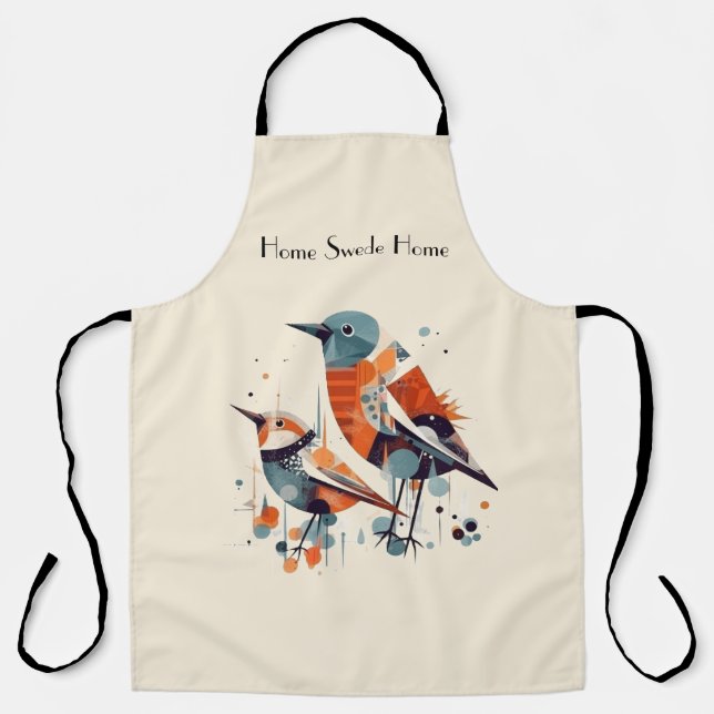 Scandi Aviary Duet, custom Apron (Front)