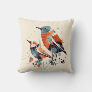 Scandi Aviary Duet, custom Cushion