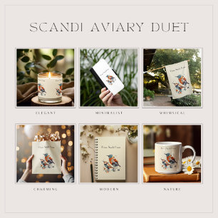 Scandi Aviary Duet, custom Metal Ornament