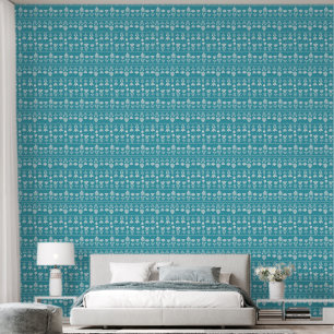 Scandi Blue and White Hygge Flowers Wallpaper