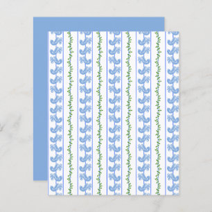 Scandi Blue Bird Green Ivy Stripe Scrapbook Paper
