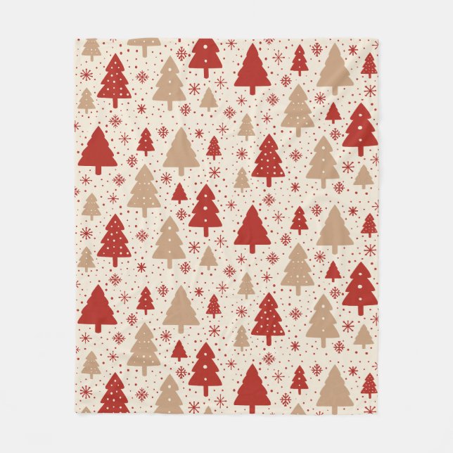Scandi Christmas Forest Fleece Blanket (Front)