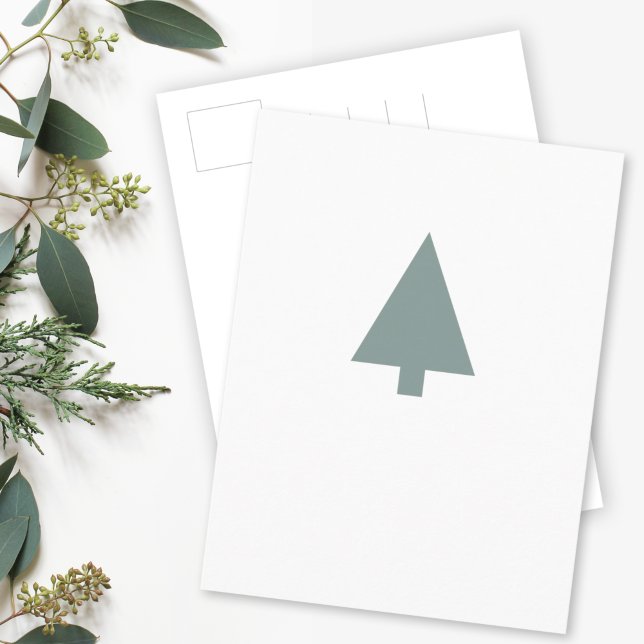 Scandi Christmas Tree | Modern Minimal Sage Green Postcard (Creator Uploaded)