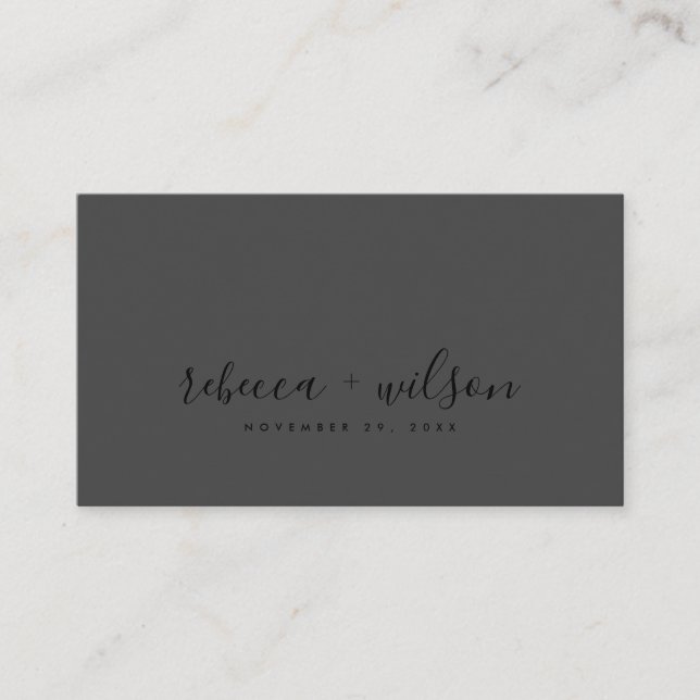 SCANDI CLEAN BLACK BLUSH MINIMAL WEDDING THANK YOU BUSINESS CARD (Front)