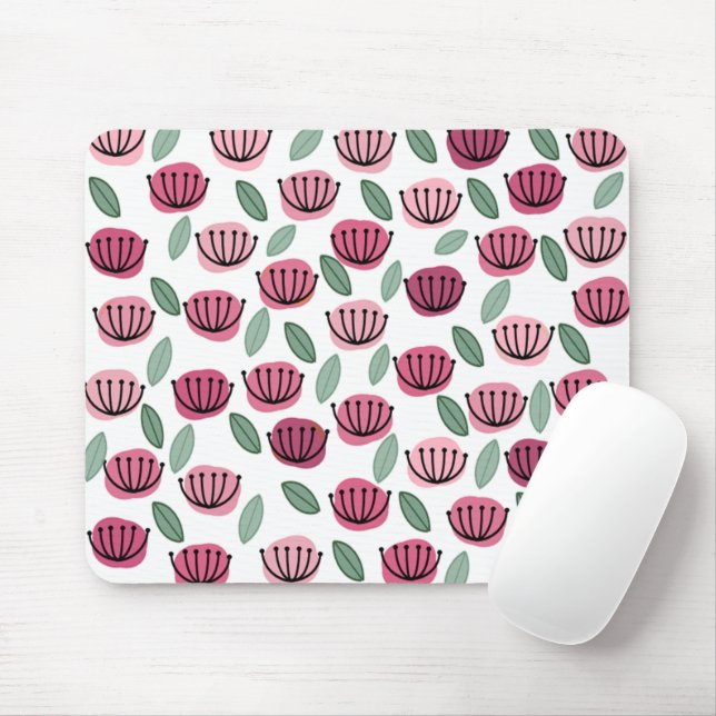 Scandi Cup Flower Mouse Pad (With Mouse)