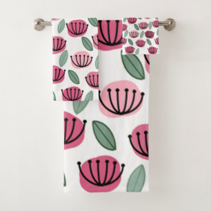 Scandi Cup Flowers Bath Towel Set