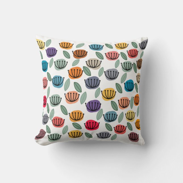 Scandi Cup Flowers  Cushion (Front)