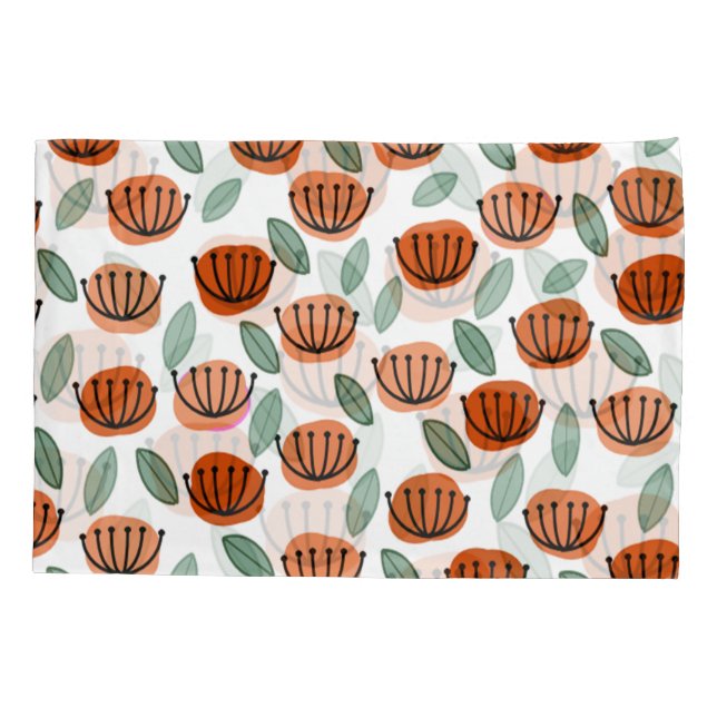 Scandi Cup Flowers Pillowcase (Back)