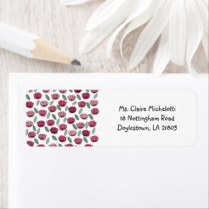Scandi Cup Flowers Return Address Label