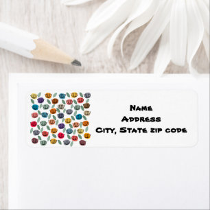 Scandi Cup Flowers Return Address Label