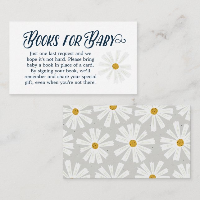 Scandi Daisy Books for Baby Enclosure Card (Front/Back)
