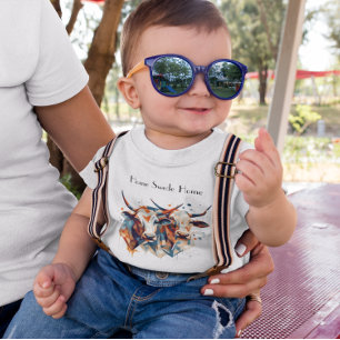 Scandi Farmhouse Cattle, custom Baby Bodysuit