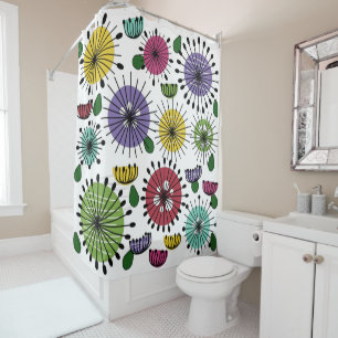 Scandi Flowers  Shower Curtain