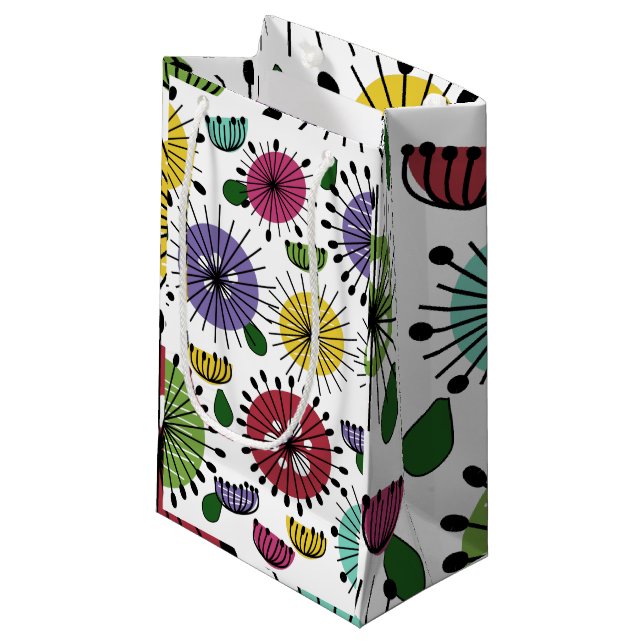 Scandi Flowers  Small Gift Bag (Front Angled)