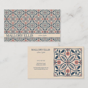 Scandi Folk Art Pattern Hair stylist Consultant Business Card