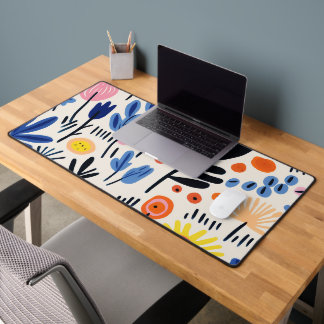 Scandi Folk Floral Nordic Botanical Art Desk Mat