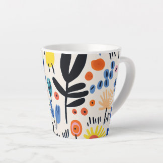 Scandi Folk Floral Nordic Botanical Art Latte Mug