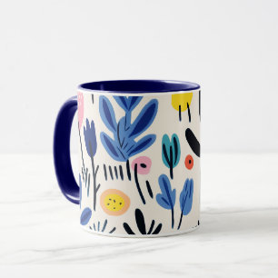 Scandi Folk Floral Nordic Botanical Art Mug