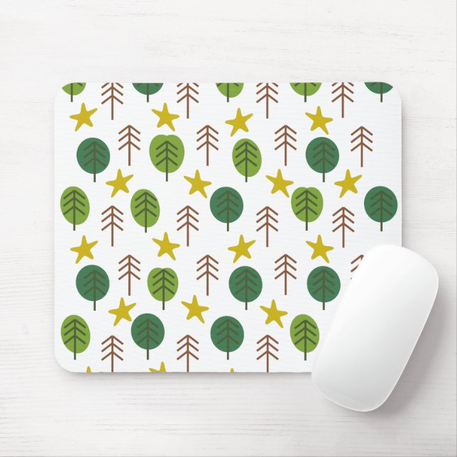 Scandi Forest Mouse Pad (With Mouse)