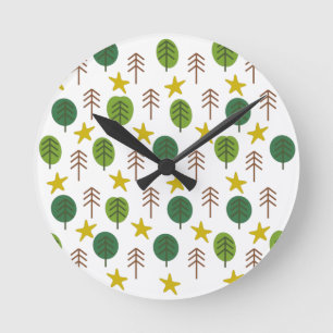 Scandi Forest  Round Clock