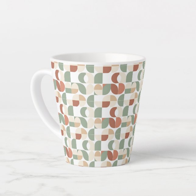 Scandi Geometric Latte Mug (Left Angle)