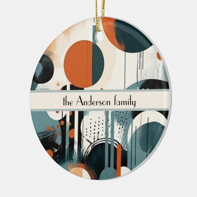Scandi Groove, custom    Ceramic Ornament (Left)