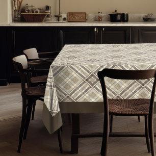 Scandi-Inspired Tablecloth Subtle Geometric Design