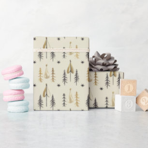 Scandi Ivory Christmas Teardrop Ornament Wrapping Paper