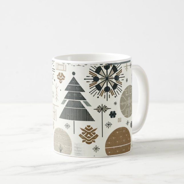 Scandi-Japanese Minimalist Christmas Mug (Front Right)