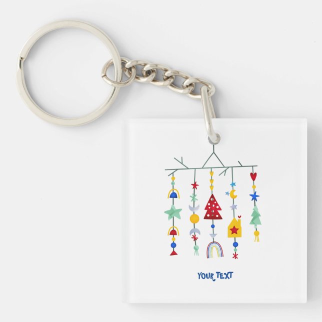 Scandi Minimalist Simple Key Ring (Front)
