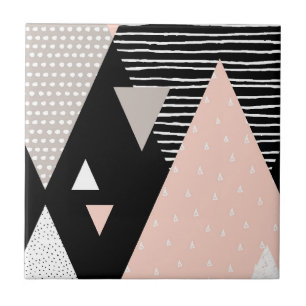 Scandi Mountain Peak Design Ceramic Tile
