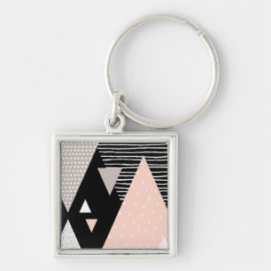 Scandi Mountain Peak Design Key Ring