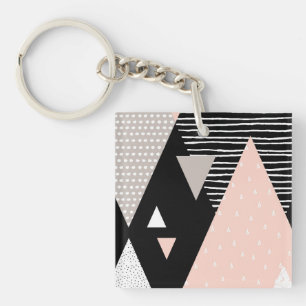 Scandi Mountain Peak Design Key Ring