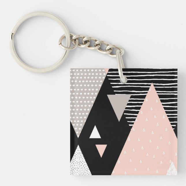 Scandi Mountain Peak Design Key Ring (Front)