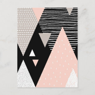 Scandi Mountain Peak Design Postcard