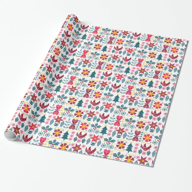 Scandi Style Christmas Giftware Wrapping Paper (Unrolled)