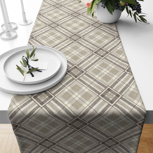 Scandi-Style Neutral Table Runner with Shapes (Scandi-Style Neutral Table Runner with Shapes)