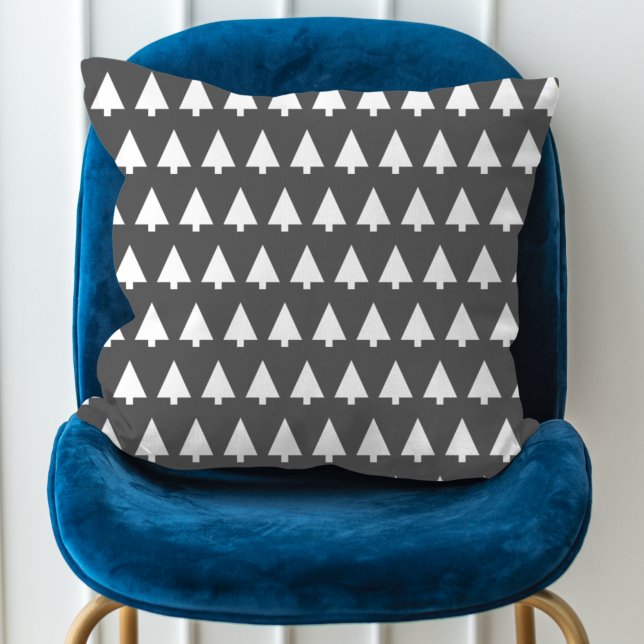 Scandi Tree Pattern | Minimalist Black and White Cushion (Creator Uploaded)