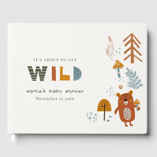 Scandi Wild Tropical Woodland Animals Baby Shower Guest Book